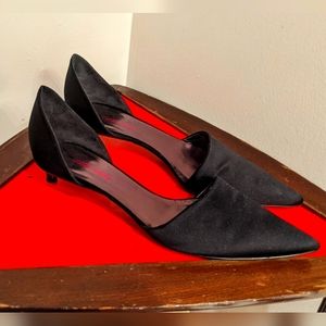 Armani kitten heel satin heels shoes women's sz 39.5 9 avant guard classic